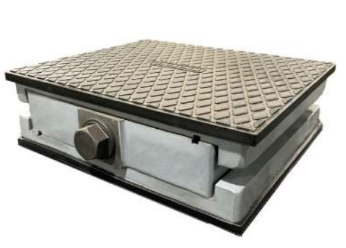 Ensure precise leveling and vibration isolation with a heavy-duty mount rated for 8,000 lbs, featuring a dual-height adjustment range, accessible side adjustment, and a secure three-wedge lifting system for stable machine support.